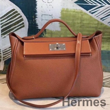 Hermes 24/24 29 Bag In Brown Clemence Calfskin