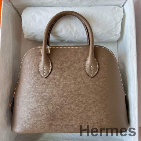 Hermes Bolide 1923 25 Handmade Bag In Taupe Epsom Calfskin