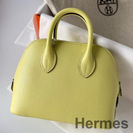 Hermes Bolide 1923 Mini Handmade Bag In Jaune Bourgeon Chevre Mysore Leather