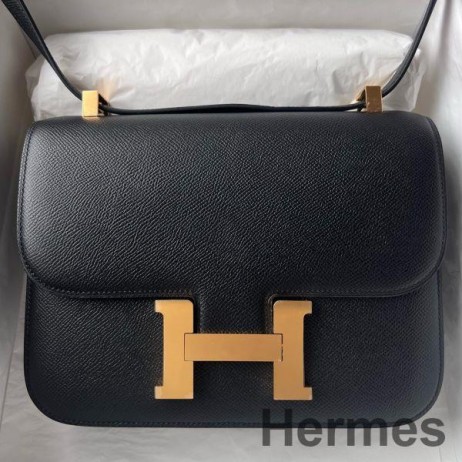 Hermes Constance 1 - 24 Mirror Bag In Black Epsom Calfskin