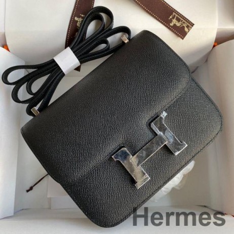 Hermes Constance 18 Handmade Bag In Black Epsom Calfskin