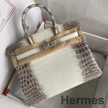 Hermes Diamond Birkin 30cm Bag In Himalaya Niloticus Crocodile Skin