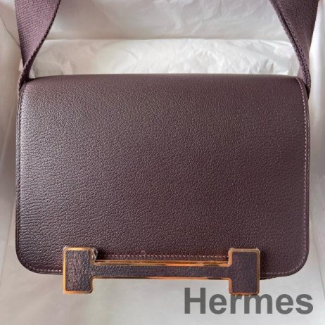 Hermes Geta Handmade Bag In Rouge Sellier Chevre Mysore Leather