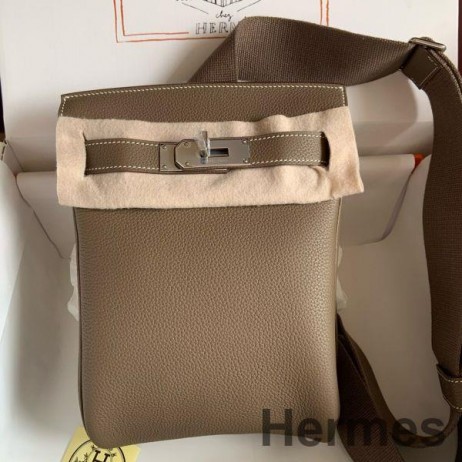 Hermes Hac a Dos PM Backpack in Taupe Clemence Leather