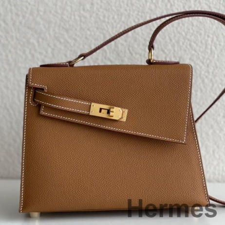 Hermes Kelly En Desordre 20 Handmade Bag In Gold Epsom Calfskin