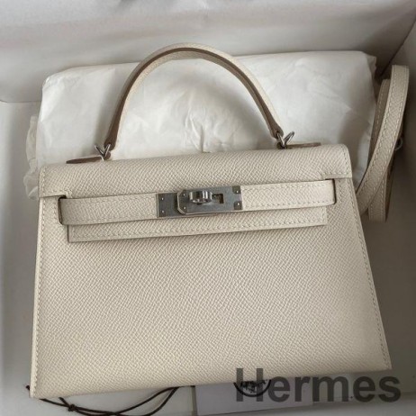 Hermes Kelly Mini II Sellier Handmade Bag In Craie Epsom Calfskin