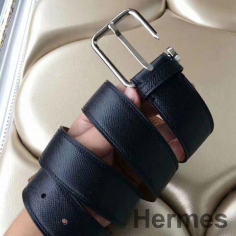 Hermes Lennox 40 MM Belt In Black Epsom Leather
