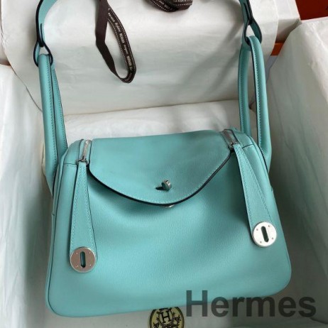 Hermes Lindy 26 Handmade Bag In Blue Atoll Swift Calfskin
