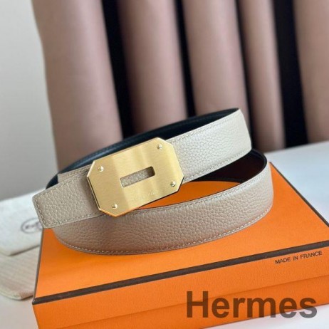 Hermes Neo Reversible Belt 32MM in Trench Clemence Leather