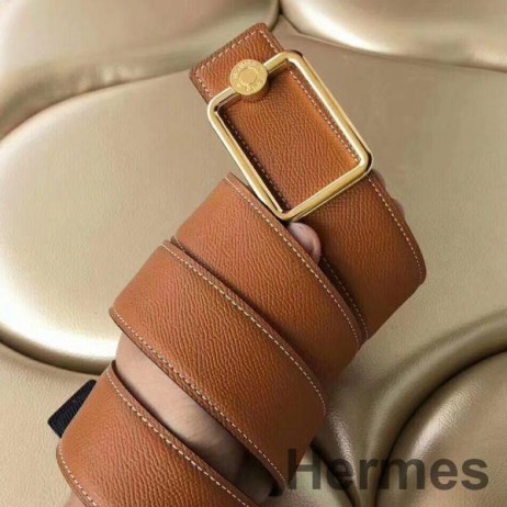 Hermes Oscar Buckle 40 MM Belt Brown Reversible Leather