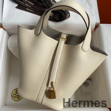 Hermes Picotin Lock 18 Handmade Bag in Nata Clemence Leather