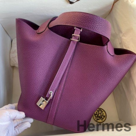Hermes Picotin Lock 22 Handmade Bag in Anemone Clemence Leather