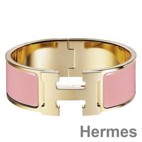 Hermes Pink Enamel Clic Clac H PM Bracelet