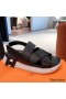 Hemes Women's Electric Sandals in Black Leather