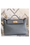 Hermes 24/24 29 Bag In Blue Glacier Clemence Calfskin