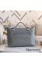 Hermes 24/24 29 Bag In Blue Glacier Clemence Calfskin