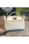 Hermes 24/24 29 Bag In White Clemence Calfskin