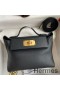 Hermes 24/24 Mini 21 Handmade Bag in Black Evercolor Leather