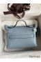 Hermes 24/24 Mini 21 Handmade Bag in Blue Lin Evercolor Leather