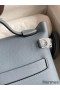 Hermes 24/24 Mini 21 Handmade Bag in Blue Lin Evercolor Leather