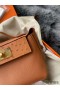 Hermes 24/24 Mini 21 Touch Bag in Gold Evercolor and Ostrich Leather