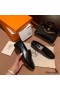 Hermes Ancora Loafers In Black Goatskin