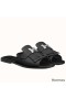 Hermes Auteuil Sandals In Black Calfskin