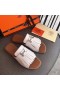 Hermes Auteuil Sandals In White Calfskin