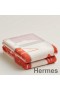 Hermes Avalon Epopee Blanket in Mandarine Wool and Cashmere
