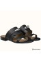 Hermes Avenue Sandals In Black Calfskin