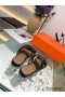 Hermes Avenue Sandals In Black Calfskin