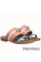 Hermes Avenue Sandals In Multicolour Calfskin