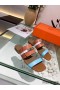Hermes Avenue Sandals In Multicolour Calfskin
