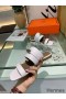Hermes Avenue Sandals In White Calfskin