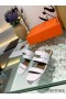 Hermes Avenue Sandals In White Calfskin