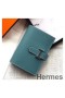 Hermes Bearn Mini Wallet In Blue Jean Epsom Leather