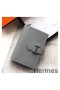 Hermes Bearn Mini Wallet In Blue Lin Epsom Leather
