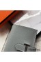 Hermes Bearn Mini Wallet In Blue Lin Epsom Leather