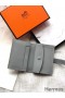 Hermes Bearn Mini Wallet In Blue Lin Epsom Leather