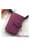 Hermes Bearn Mini Wallet In Purple Epsom Leather