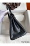 Hermes Birkin 25 Bag In Black Matte Alligator Crocodile Skin