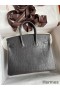 Hermes Birkin 25 Bag In Dark Grey Matte Alligator Crocodile Skin