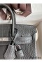 Hermes Birkin 25 Bag In Dark Grey Matte Alligator Crocodile Skin