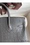 Hermes Birkin 25 Bag In Dark Grey Matte Alligator Crocodile Skin
