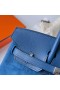 Hermes Birkin 25 Grizzly Bag in Blue Veau Doblis and Swift Leather