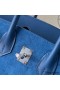 Hermes Birkin 25 Grizzly Bag in Blue Veau Doblis and Swift Leather