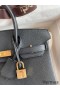 Hermes Birkin 25 Handmade Bag In Black Clemence Leather