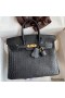 Hermes Birkin 25 Handmade Bag In Black Crocodile Niloticus Matte Skin