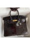 Hermes Birkin 25 Handmade Bag In Black Crocodile Niloticus Shiny Skin