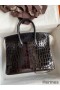 Hermes Birkin 25 Handmade Bag In Black Crocodile Niloticus Shiny Skin